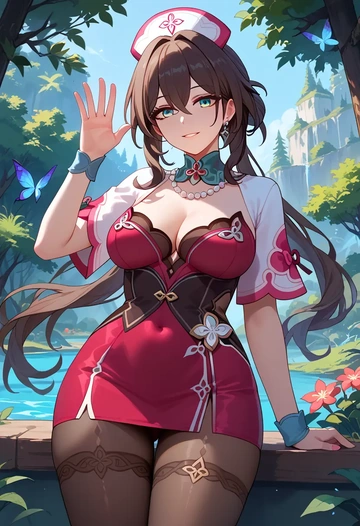 star rail,ruan mei,nurse, pantyhose,mini skirt  - AI generated anime art